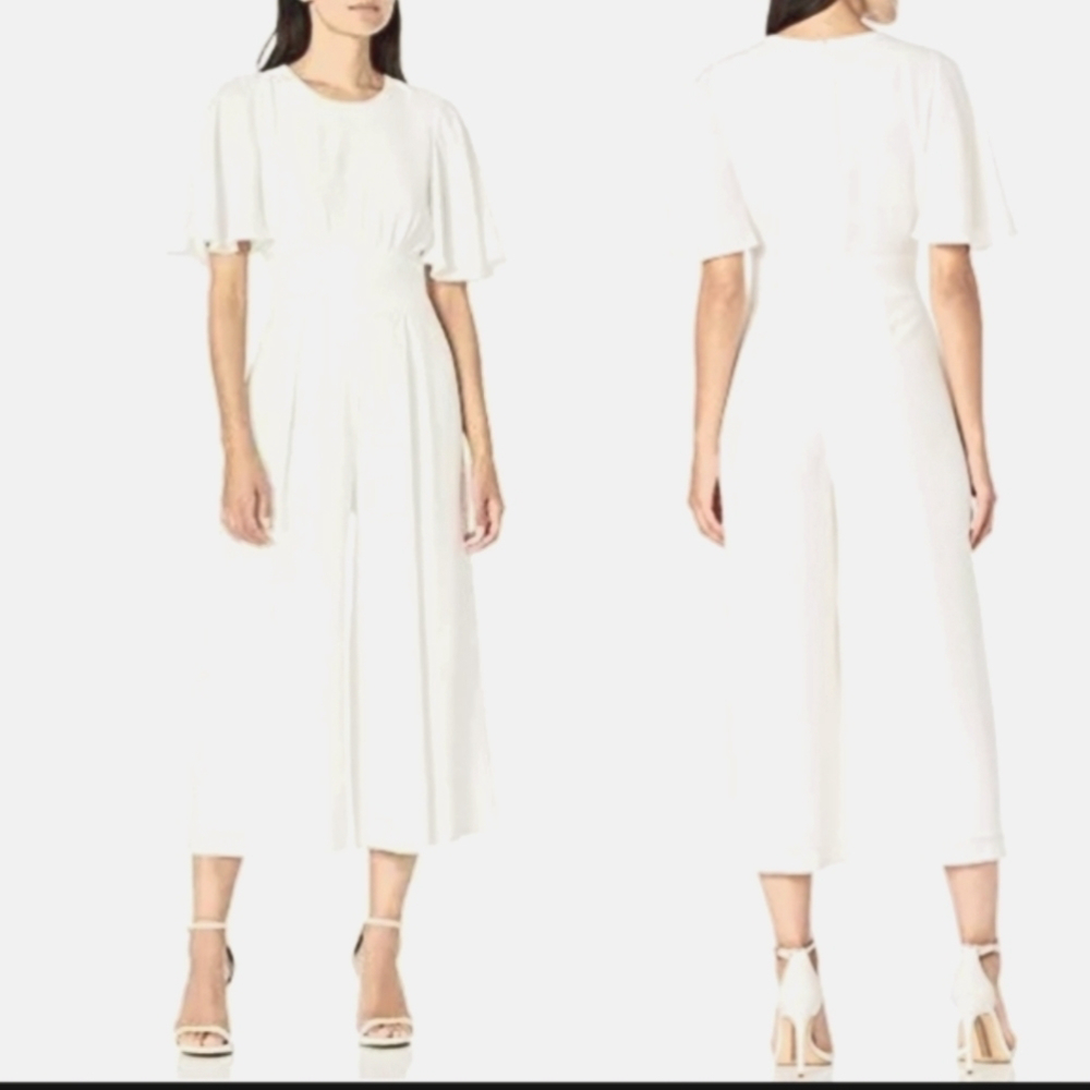 Eliza J. Flutter Sleeve Cropped Jumpsuit